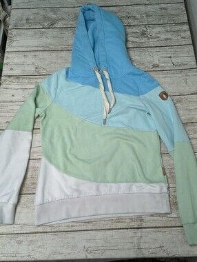 Wanakome Funnel Good Tri Color Hoodie Sweater Women Size Large